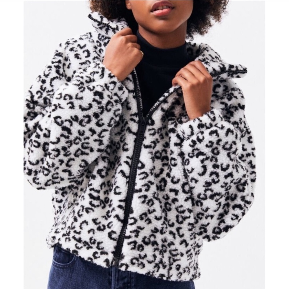 NWT Pacsun L.A. Hearts Leopard Jacket Women XS/S White/Black